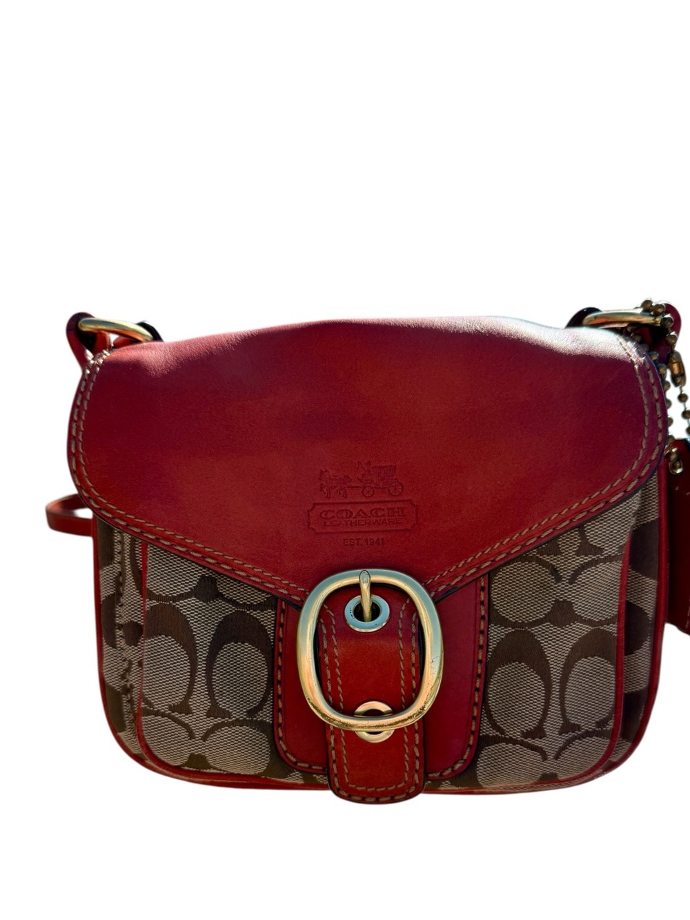 Vintage Y2K Coach Bleecker Legacy
Flap Bag Signature Canvas Red Orange
11434